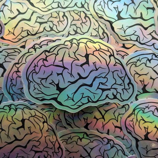 Brain Vibes Holographic Sticker