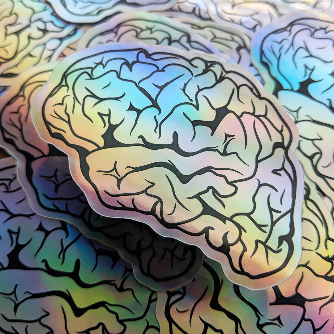 Brain Vibes Holographic Sticker