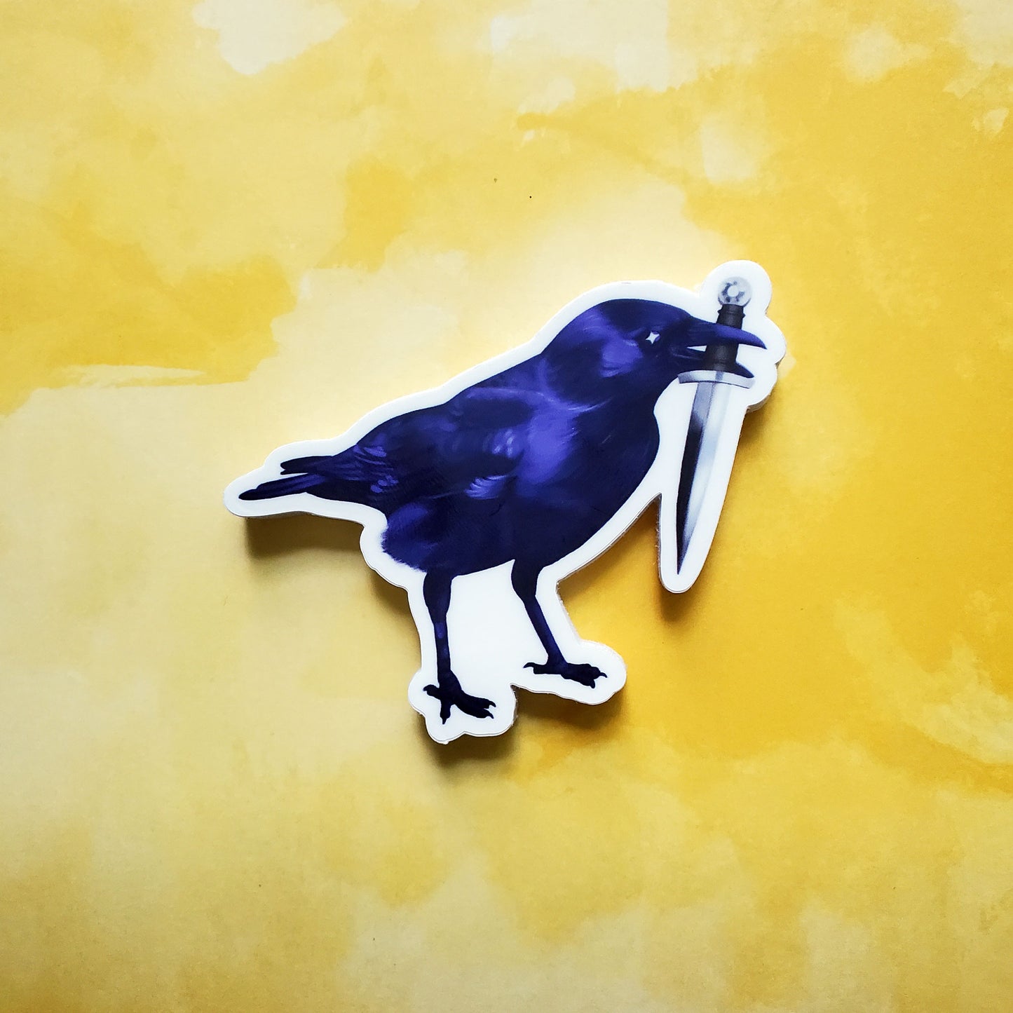 Crow With a Dagger Vinyl Sticker