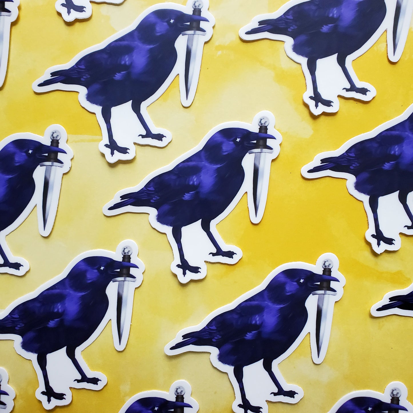 Crow With a Dagger Vinyl Sticker