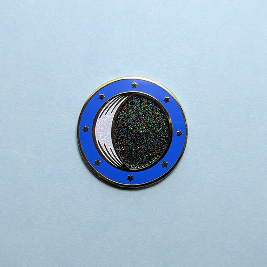 Golden Crescent Moon Enamel Pin - Limited Edition