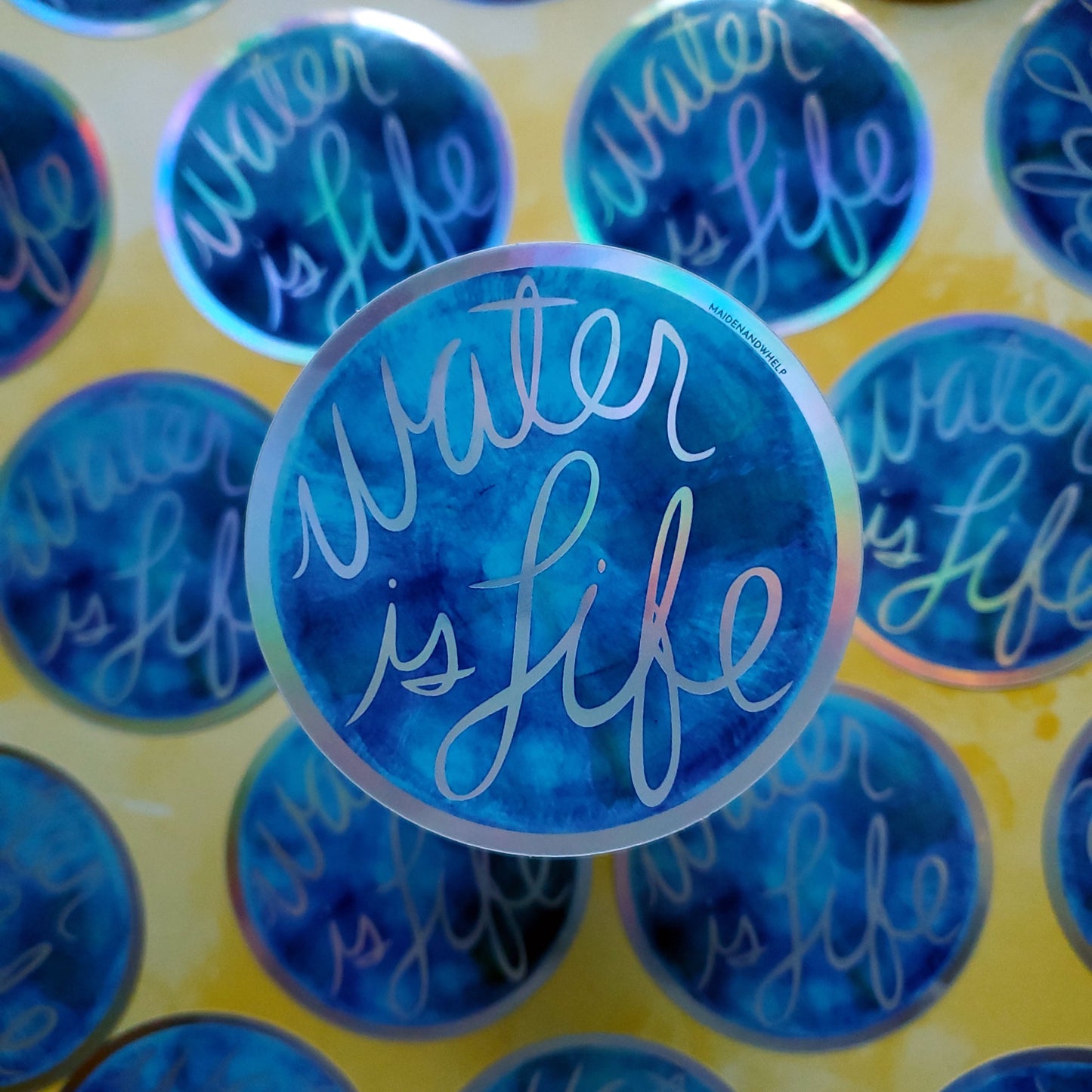 Water is Life Holographic Sticker