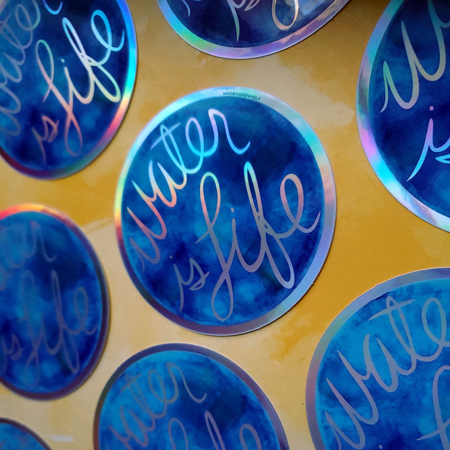 Water is Life Holographic Sticker