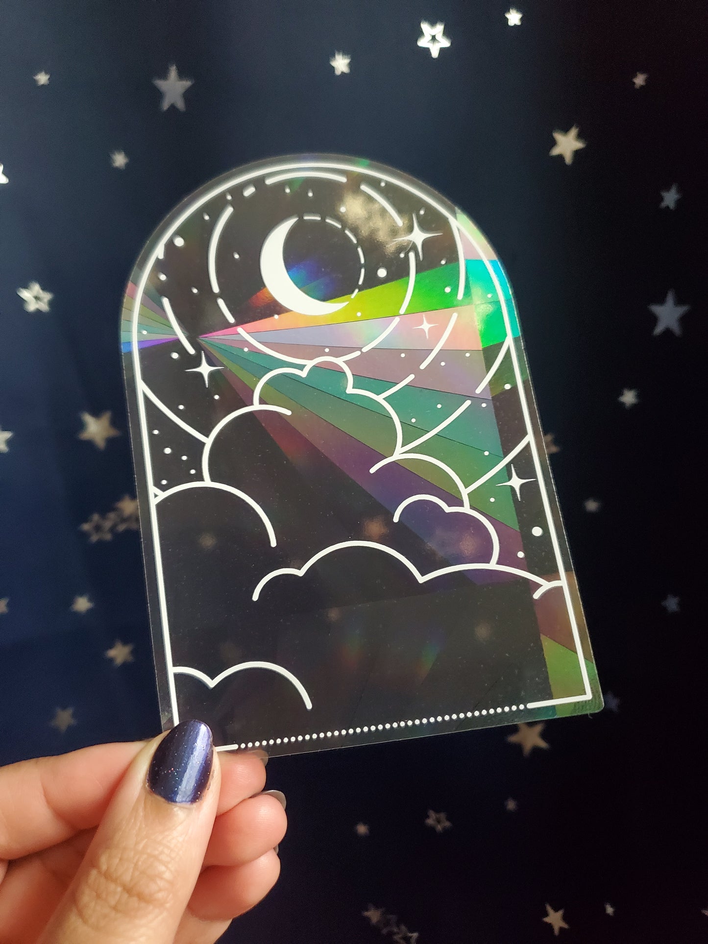 Crescent Moon & Clouds Suncatcher