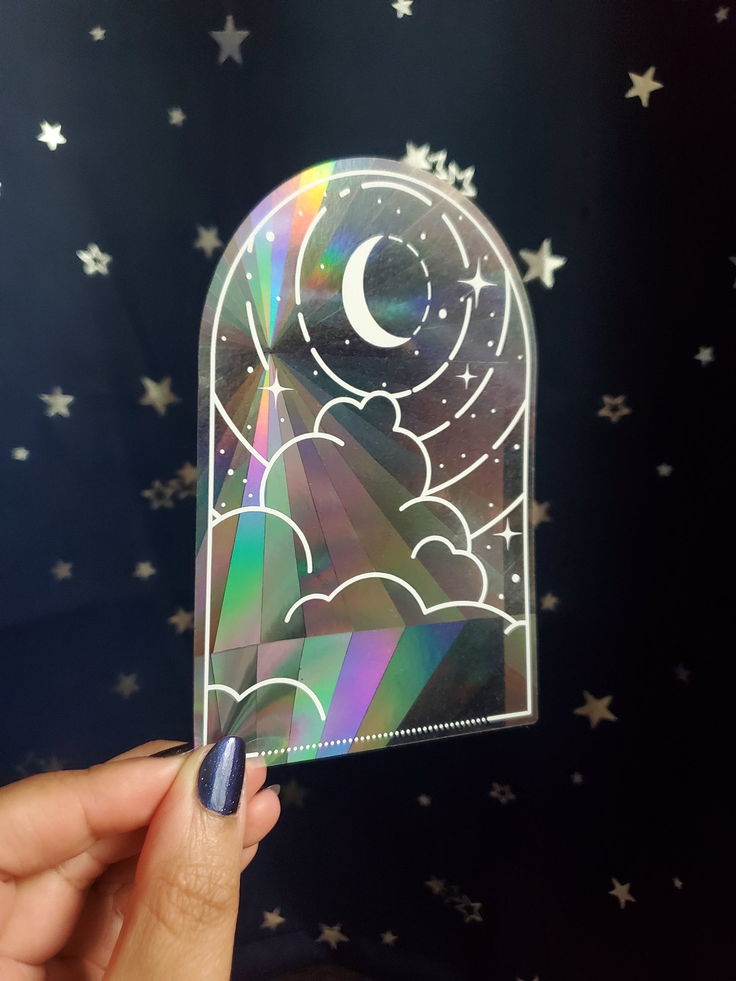 Crescent Moon & Clouds Suncatcher