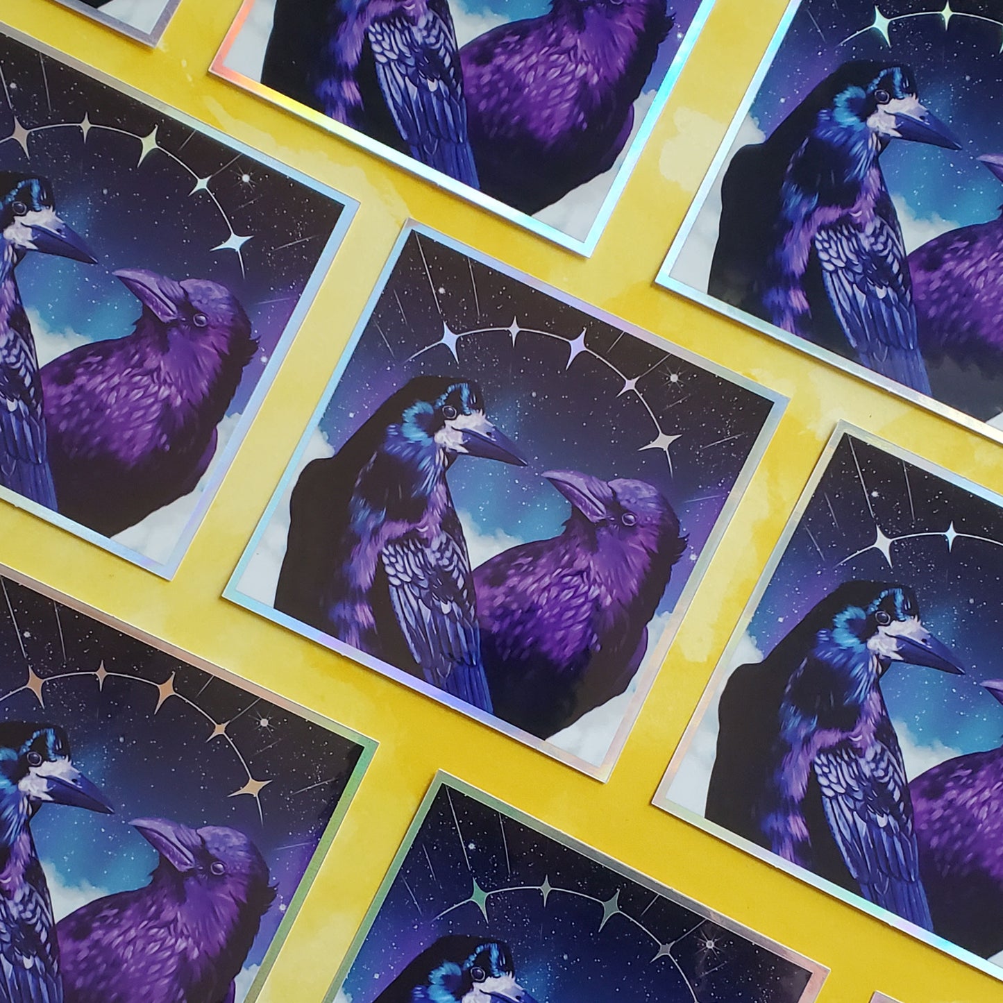 Corvid Lovers Holographic Sticker